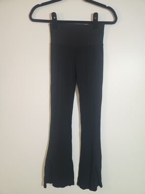 Victoria's Secret PINK Athleisure Black Ribbed Flare Leggings Size XS
